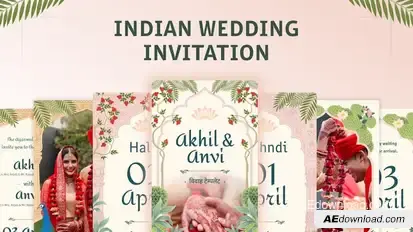 Indian Wedding Invitation Video Displays template preview