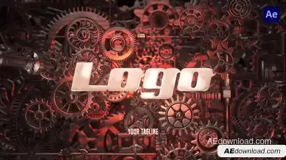 Industrial 3D Metal Logo Intro Logo Stings template preview