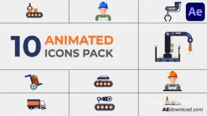 Industrial Icons Pack for After Effects Elements template preview