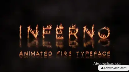 Inferno - Animated Fire Typeface | After Effects Template Titles template preview