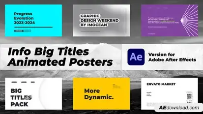 Info Big Titles – Animated Posters Video Displays template preview