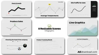 Infographic - Line Graphs / AE Infographics template preview