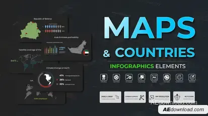 Infographic - Maps And Countries Infographics template preview