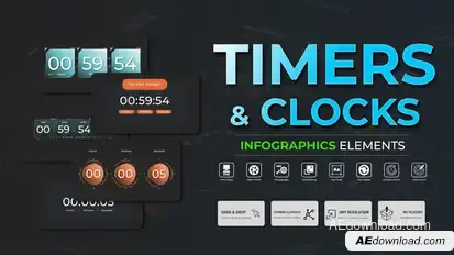 Infographic - Timers And Clocks Elements template preview