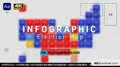 Infographic Election Map Elements template preview