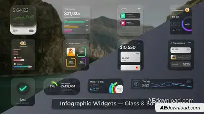 Infographic Widgets — Glass & Solid Versions Logo Stings template preview
