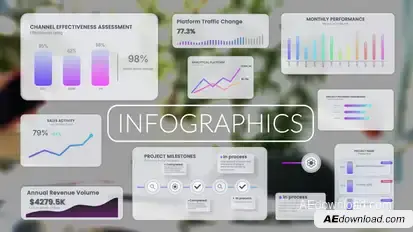 Infographics Glass Logo Stings template preview