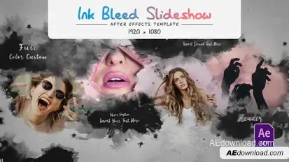 Ink Bleed Slideshow Video Displays template preview
