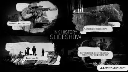 Ink History Slideshow Video Displays template preview
