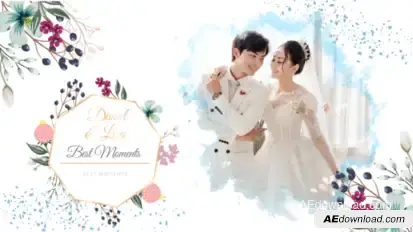 Ink Romantic Wedding Slideshow Video Displays template preview