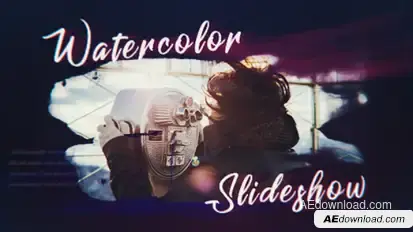 Ink Watercolor Slideshow Video Displays template preview
