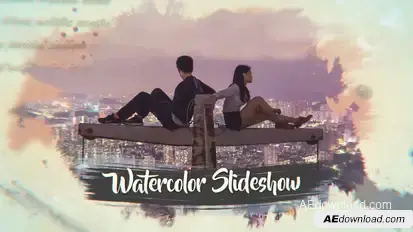 Ink Watercolor Slideshow | Opener Video Displays template preview