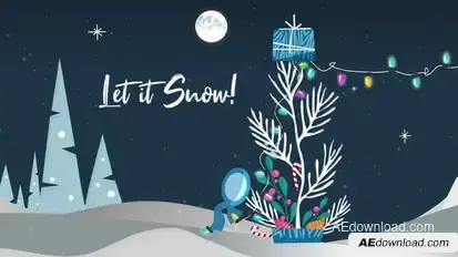 Inkman Christmas Greeting - Let it Snow! Video Displays template preview