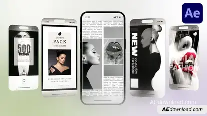 Instagram - Black & White 01 Elements template preview