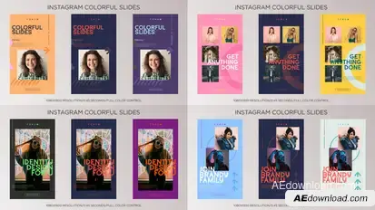 Instagram Colorful Slides Video Displays template preview