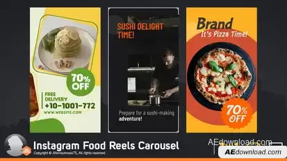 Instagram Food Reels Carousel Product Promo template preview