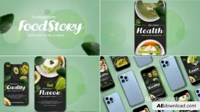 Instagram Food Story Video Displays template preview