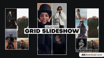 Instagram Grid Slideshow Openers template preview