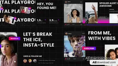 Instagram Intro Dark Mode After Effect Video Displays template preview
