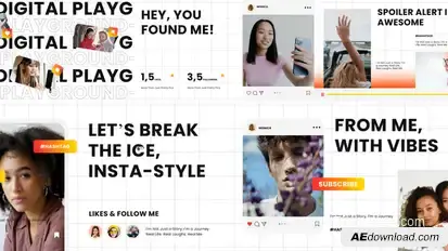 Instagram Intro Light Mode Video Displays template preview