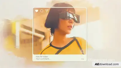 Instagram Memories Watercolor Slideshow Video Displays template preview