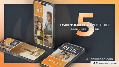 Instagram Multiscreen Vertical Reel Orange Product Promo template preview