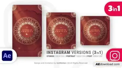 Instagram Ramadan Intro || Ramadan Opener (3 in 1) (RED) Openers template preview