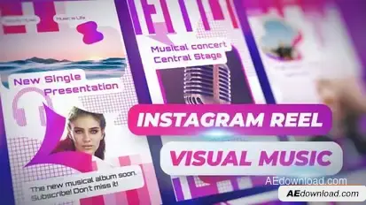 Vertical Music Visualizer – Instagram Reel Promo with Waveforms, Neon FX & Abstract Audio Shapes Openers template preview