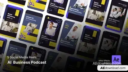 Instagram Reels - AI Business Podcast Webinar Product Promo template preview
