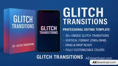 Instagram Reels Glitch Transitions and Overlays Collection Elements template preview