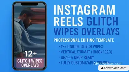 Instagram Reels Glitch Wipes Overlays Elements template preview