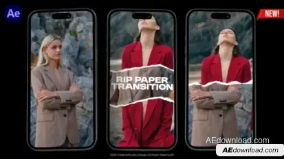 Instagram Reels Rip Paper Transition Pack Elements template preview