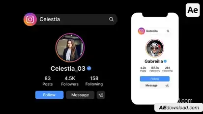 Instagram Search Bar, Profile, Result Elements template preview