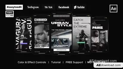 Instagram Stories Black and White Product Promo template preview