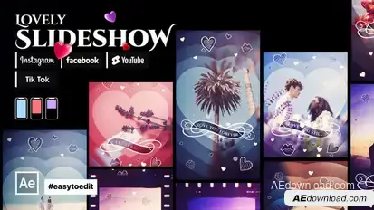 Instagram Stories Lovely Slideshow Video Displays template preview