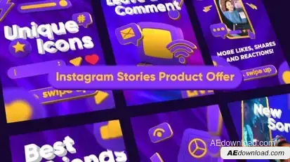 Vertical Event Promo Stories – 3D Icons & Animated Backgrounds for Instagram Product Offers Openers template preview