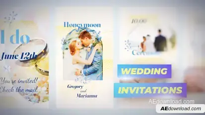 Wedding Instagram Stories – Romantic Invitations, Ceremony Timeline, Honeymoon and Social Greetings Video Displays template preview