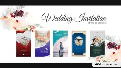 Instagram Story Wedding Invitation Elements template preview