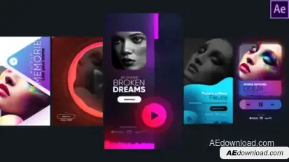 Instagram Stylish Music Stories Elements template preview
