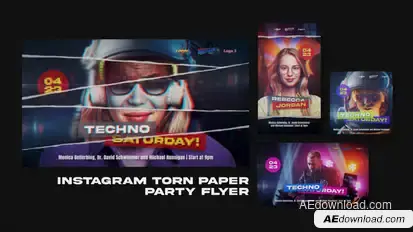 Instagram Torn Paper Party Flyer Product Promo template preview