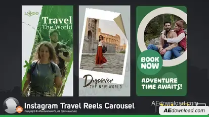 Instagram Travel Reels Carousel Product Promo template preview