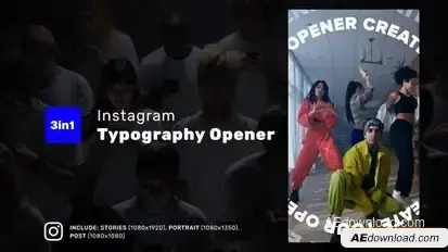 Instagram Typography Opener Openers template preview