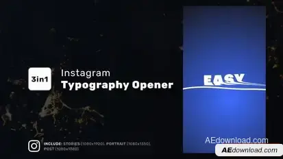 Instagram Typography Opener Openers template preview