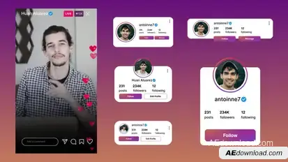 Instagram UI Elements Pack Elements template preview