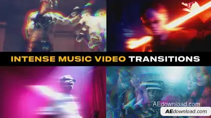 Intense Music Video Transitions | After Effects Elements template preview