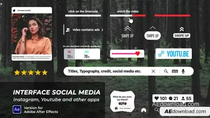 Interface Social Media Banners Elements template preview