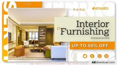 Interior And Furnishing Presentation Video Displays template preview