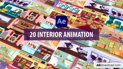 Interior Background Scenes - After Effects Elements template preview