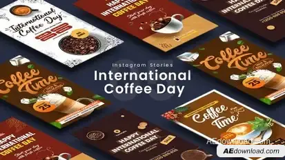 International Coffee Day Instagram Stories Openers template preview