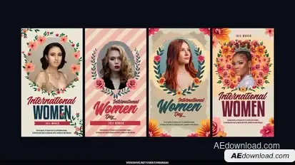 International Women Day Stories Video Displays template preview